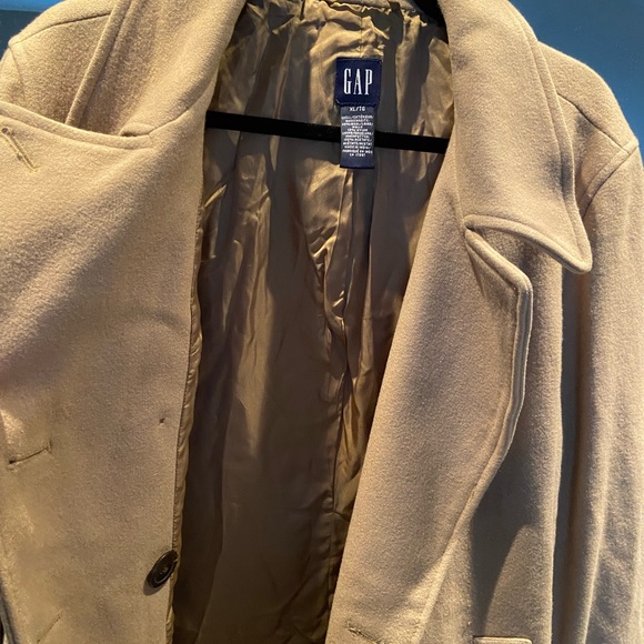 GAP XL (armpit 22 length 33) - Beige Brown Tan Camel pea coat jacket - Picture 5 of 14